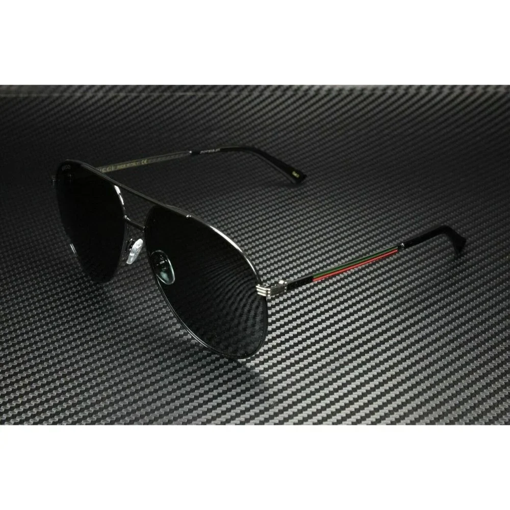 Gucci Black Men's Pilot 64mm Sunglasses